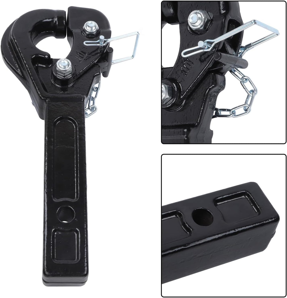 10-Ton Pintle Hitch for 2-Inch Receiver Hook Military Receiver 20000LBS Fits ...
