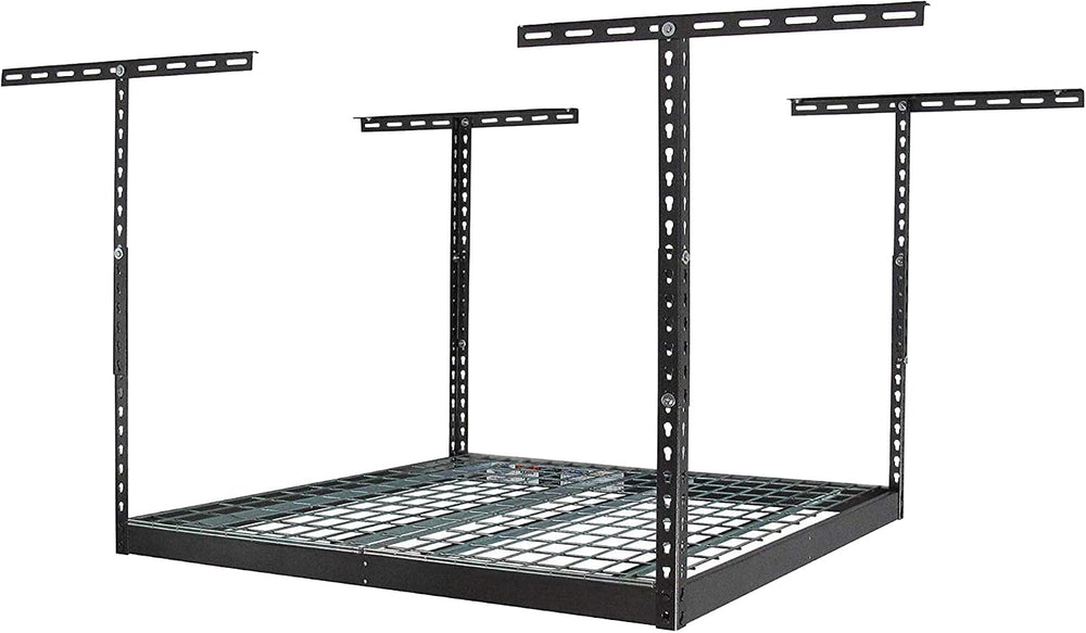 SafeRacks 4x4 Overhead Garage Storage Rack, Hammertone, 24"-45" Height