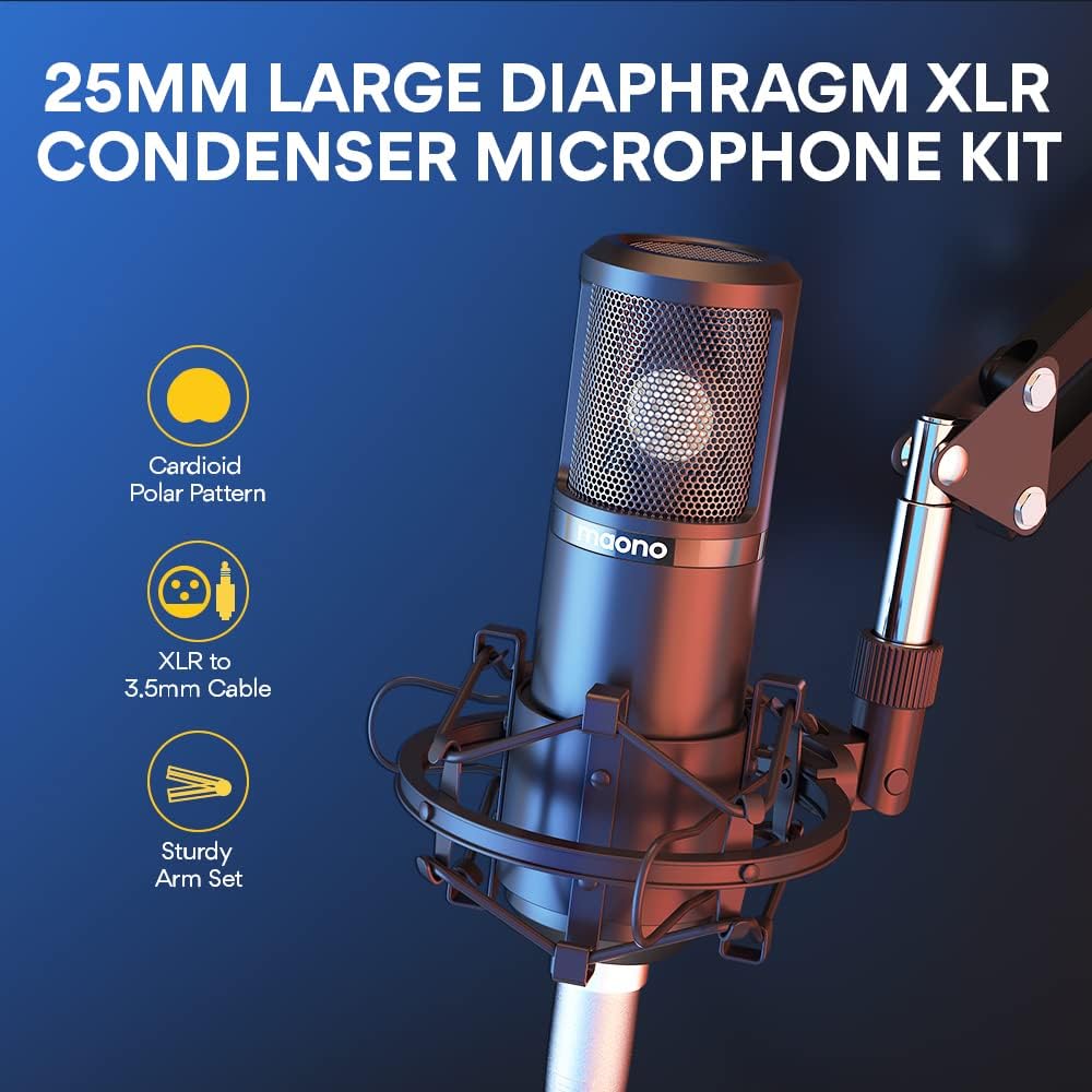 MAONO Podcast Equipment Bundle with Audio Mixer & 3.5mm Mic for Streaming