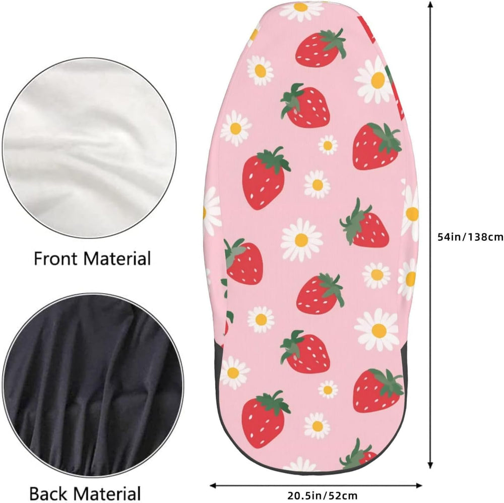 Delerain Car Seat Covers Set 2Pcs, Strawberry Flowers Universal Front Car Sea...
