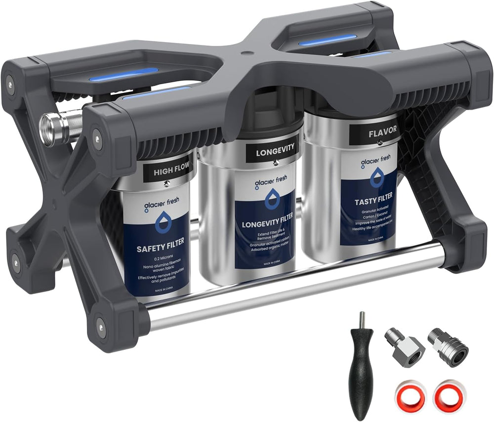 GLACIER FRESH GFRVWP03 3-Stage RV Water Filtration System