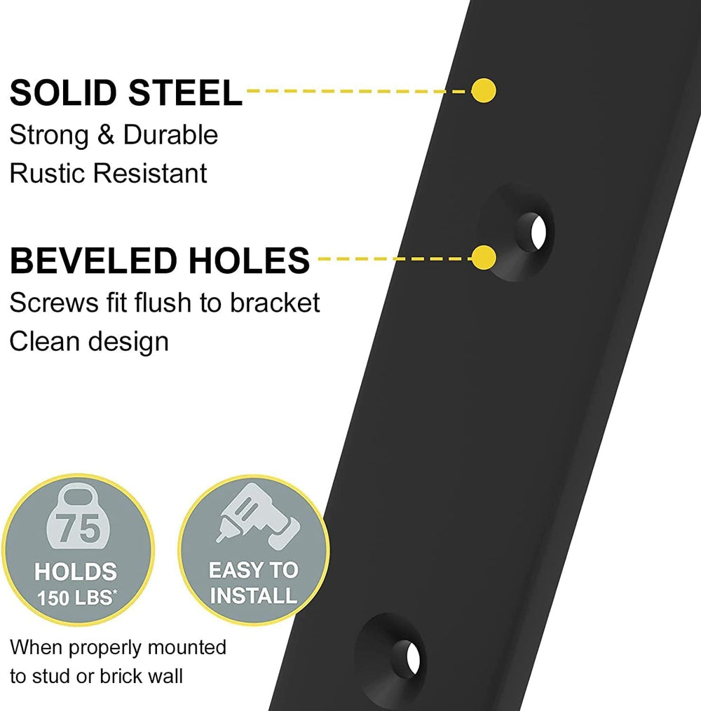 WEKIS Shelf Brackets 12 Inch, Strong Heavy Duty Floating Shelf Brackets Pack ...