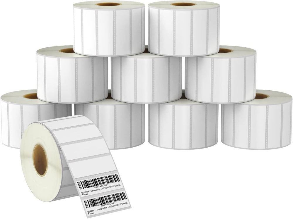 BETCKEY - 3" x 1" (76 mm x 25 mm) Thermal Labels, [10 Roll/13750 La...