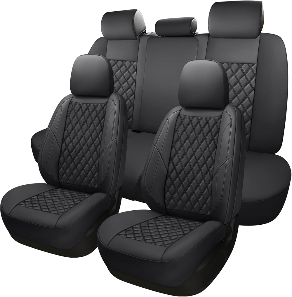 Premium Leather Car Seat Covers Full Set,Universal Fit for Cars,Trucks&SU...