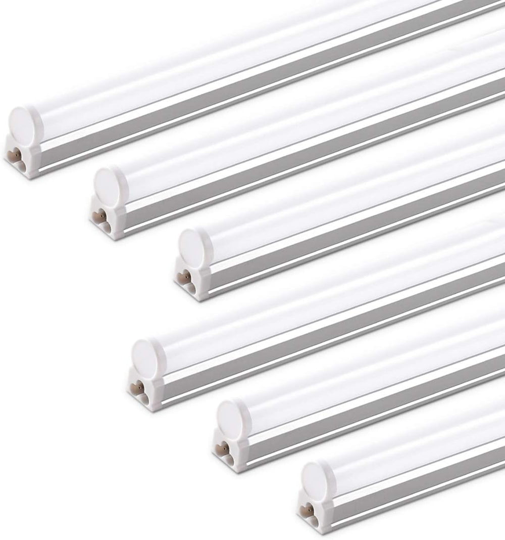 Barrina (6 Pack LED T5 Integrated Single Fixture, 6500K Super Bright White