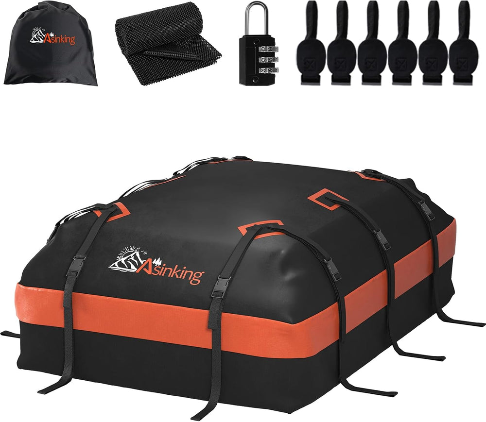 Asinking Car Roof Bag Rooftop top Cargo Carrier Bag 15 Cubic feet Waterproof