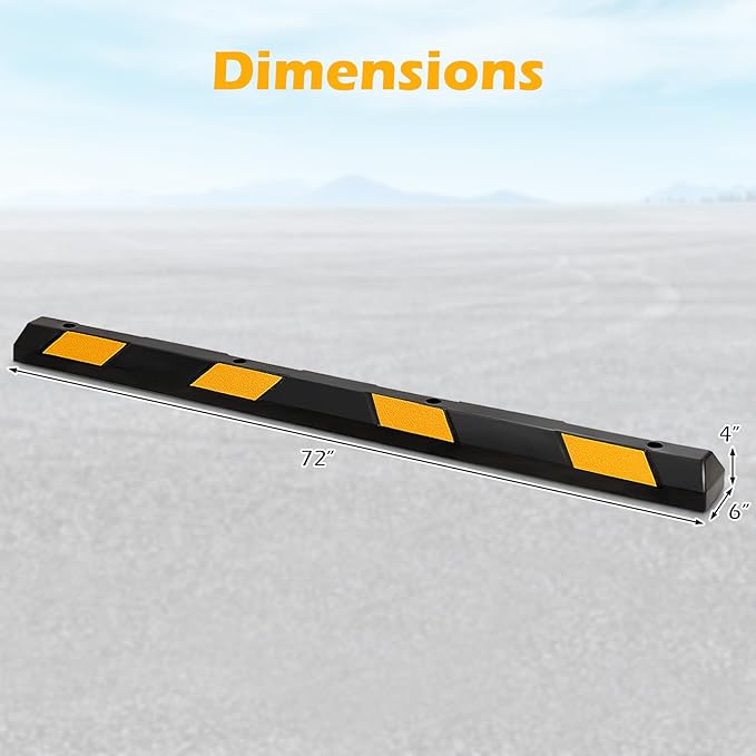 Rubber Parking Curb Garage Floor Stopper, Guide Wheel Stopper