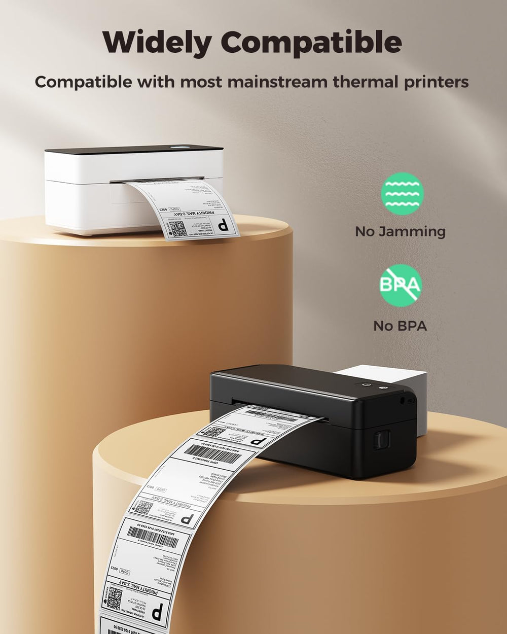 4x6 Thermal Labels, 5000Pcs/10 Stacks, White Shipping Labels