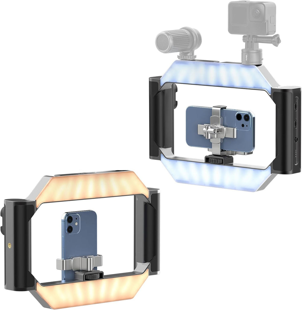 ULANZI Smartphone Video Rig with Light, U-Rig Light Cell Phone Handheld Stabi...