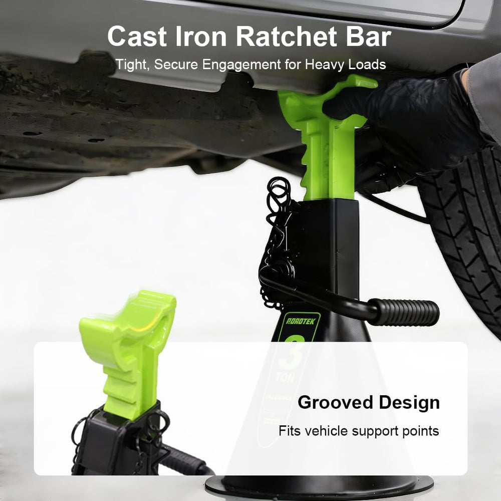 Jack Stands, 3 Ton (6,000 lbs) Heavy Duty Car Jack Stands with Seamless Round...