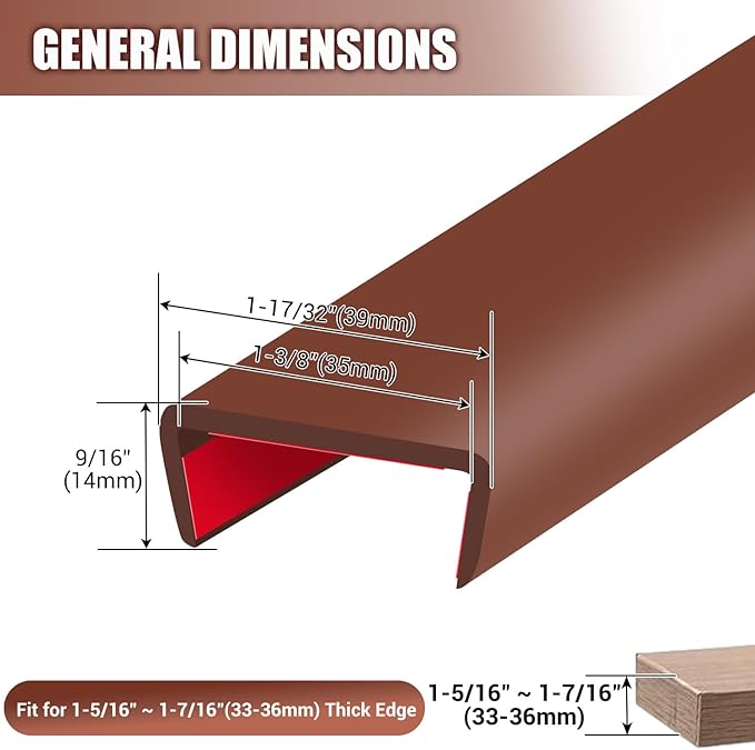 Rubber Edge Trim, Flexible Self Adhesive U Shaped Peel and Stick Edge Banding