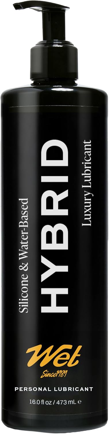Wet Hybrid Lube, Premium Water-Silicone Blend, Smooth Silky Glide, 16 Fl Oz