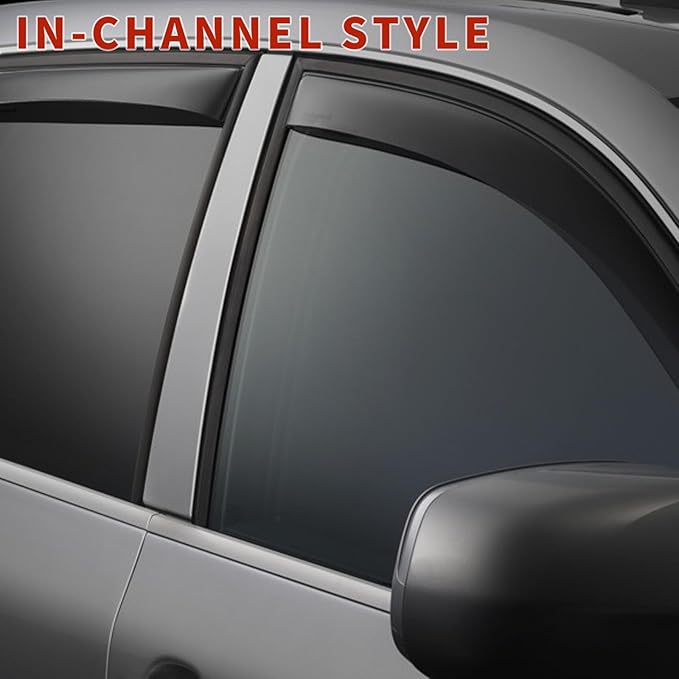 in Channel Rain Guards for 2021 2022 2023 2024 Nissan Rogue S, Smoke Tinted (...