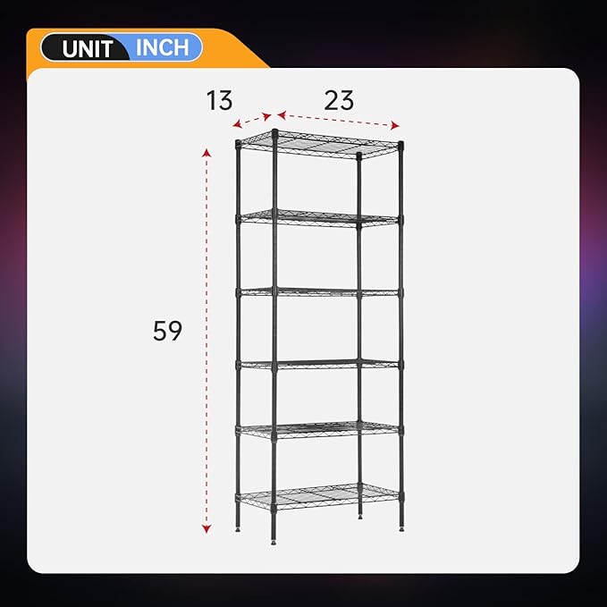 BestOffice Adjustable Wire Shelving Storage Shelves Heavy Duty Shelving Unit