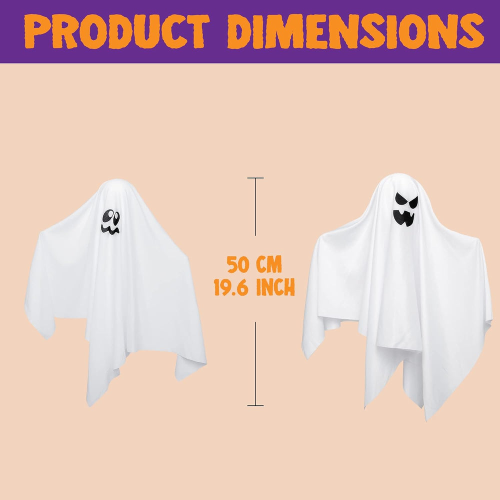 JOYIN 7 Pcs Halloween Hanging Ghost Decorations Outdoor, 19.6โ Flying White G...