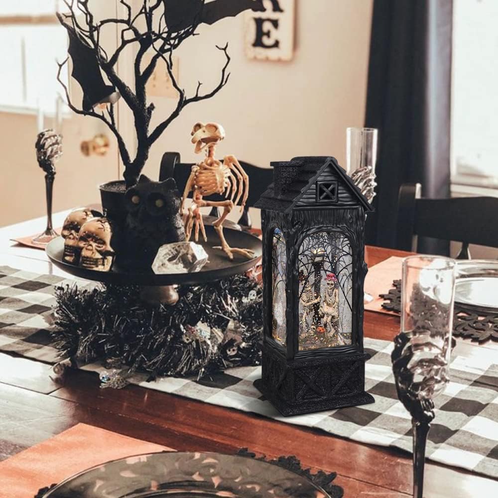 Eldnacele Halloween Ghost Projection Snow Globe Lantern with 6-Hour Timer, Li...