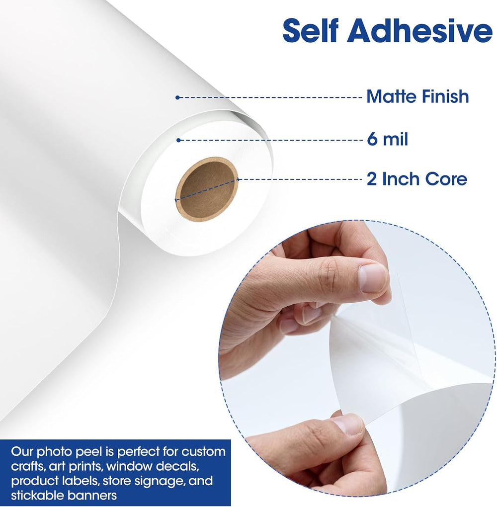 RCdepot1-1 x 36 inch x 100 ft Matte Photo Peel Sticker Paper roll Banner Prin...