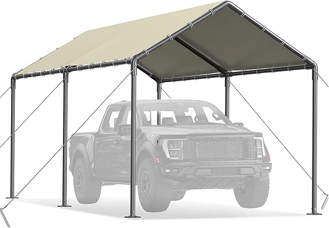 Grezone 10 x 20ft Heavy Duty Carport, Portable Car Tent Garage, All Season UV