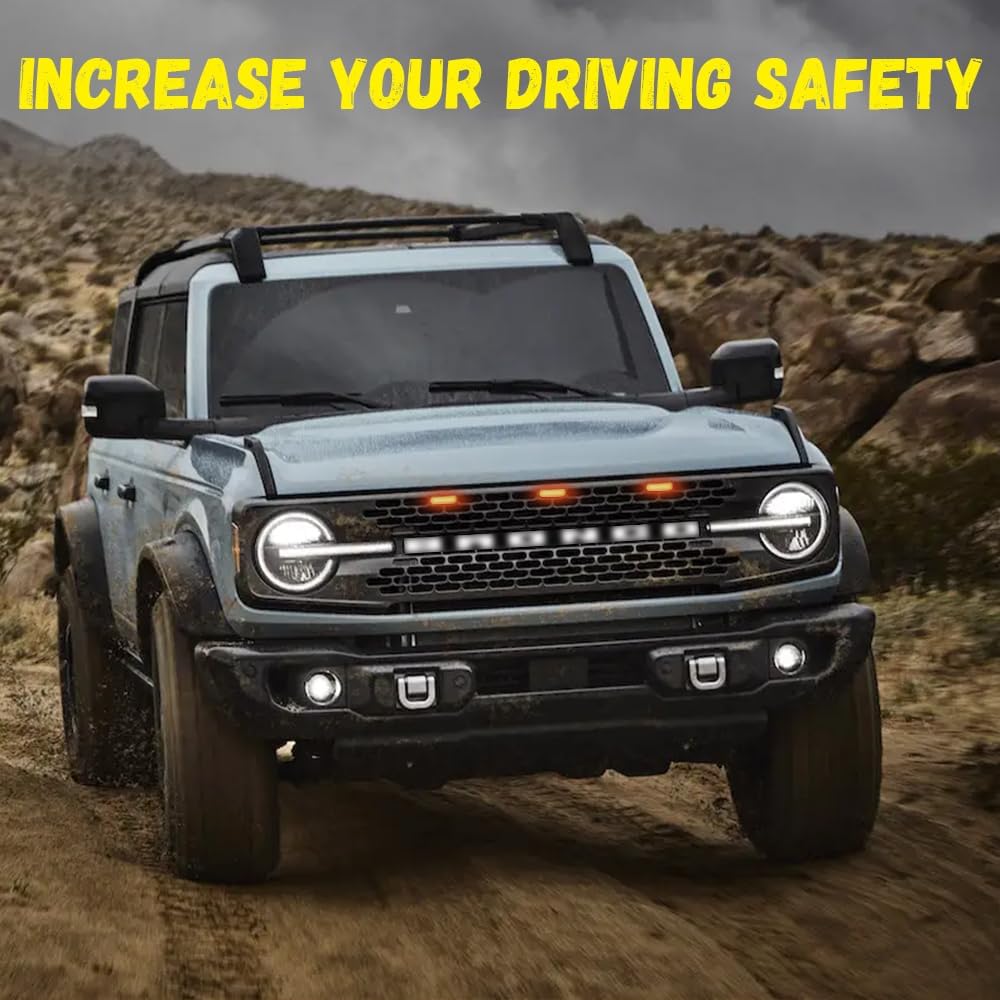 LED Grill Lights for Ford Bronco 2021 2022 2023 2024 2025 2/4-Door Badlands W...