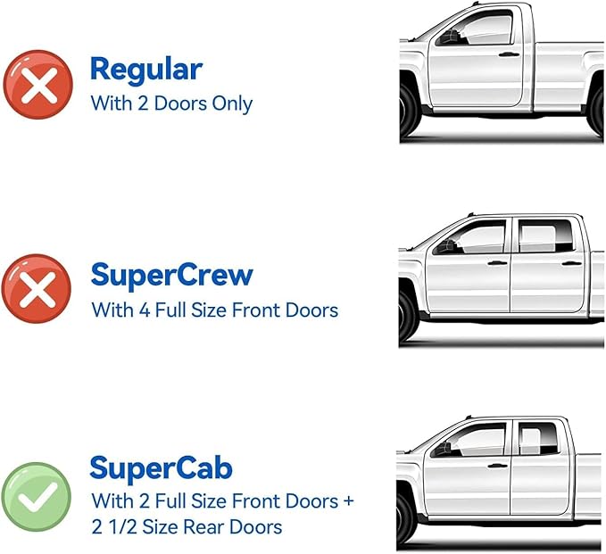 Window Visors Rain Guards for 2015-2024 Ford F150 SuperCab, Out-Channel Window