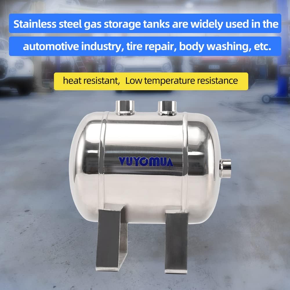 1/4" NPT Air Compressors 1 Gallon Stainless Steel Portable Air Compresso...