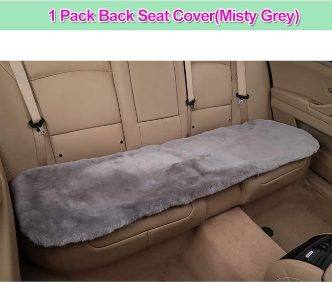 Fluffy Genuine Sheepskin Car Back Seat Cover
