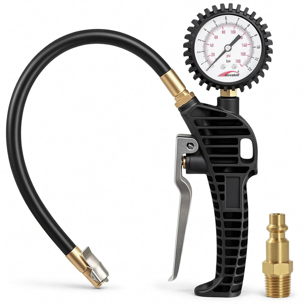 H71 Tire Pressure Gauge with Inflator,180 PSI
