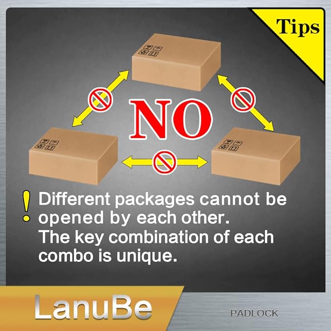 LanuBe Lock Laminated keyed Padlock, keyed Alike Locks, Normal Shackle (12 Pack)