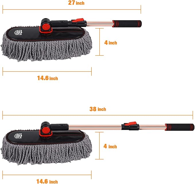 Car Duster Set, Car Duster Exterior Extendable Handle, Scratch Remover Large ...