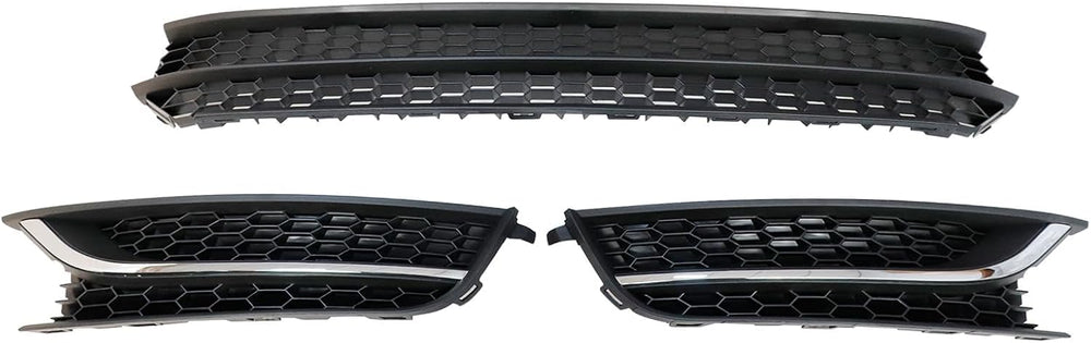 Front Bumper Lower Grille and Fog Lamp Bezel Cover, Fit for Volkswagen Passat...