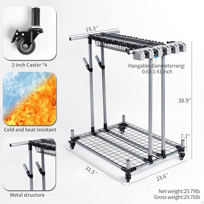 Heavy duty garden tool organizer garage storage holder storage large long