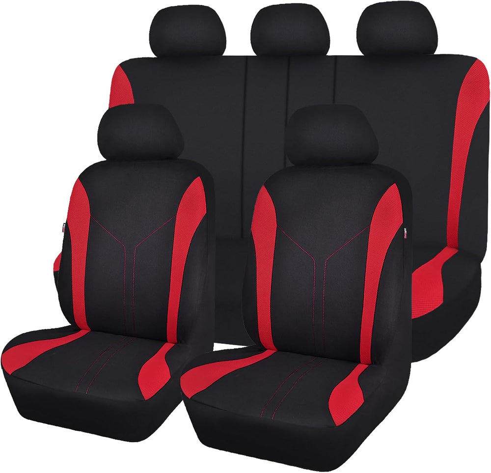 Flying Banner Car Seat Covers Front Seats and Rear Bench Mesh Fabric Rear Ben...