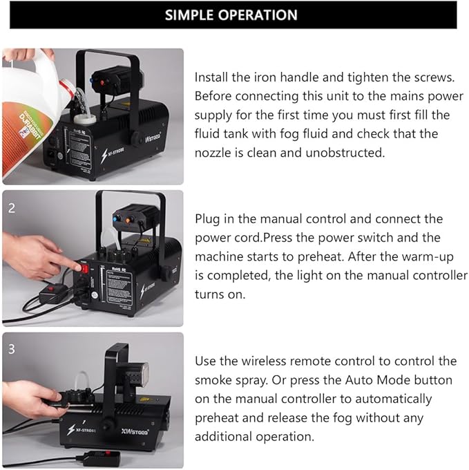 Fog Machine 1000W with Strobe Light, Wireless Remote, Perfect for Halloween, ...