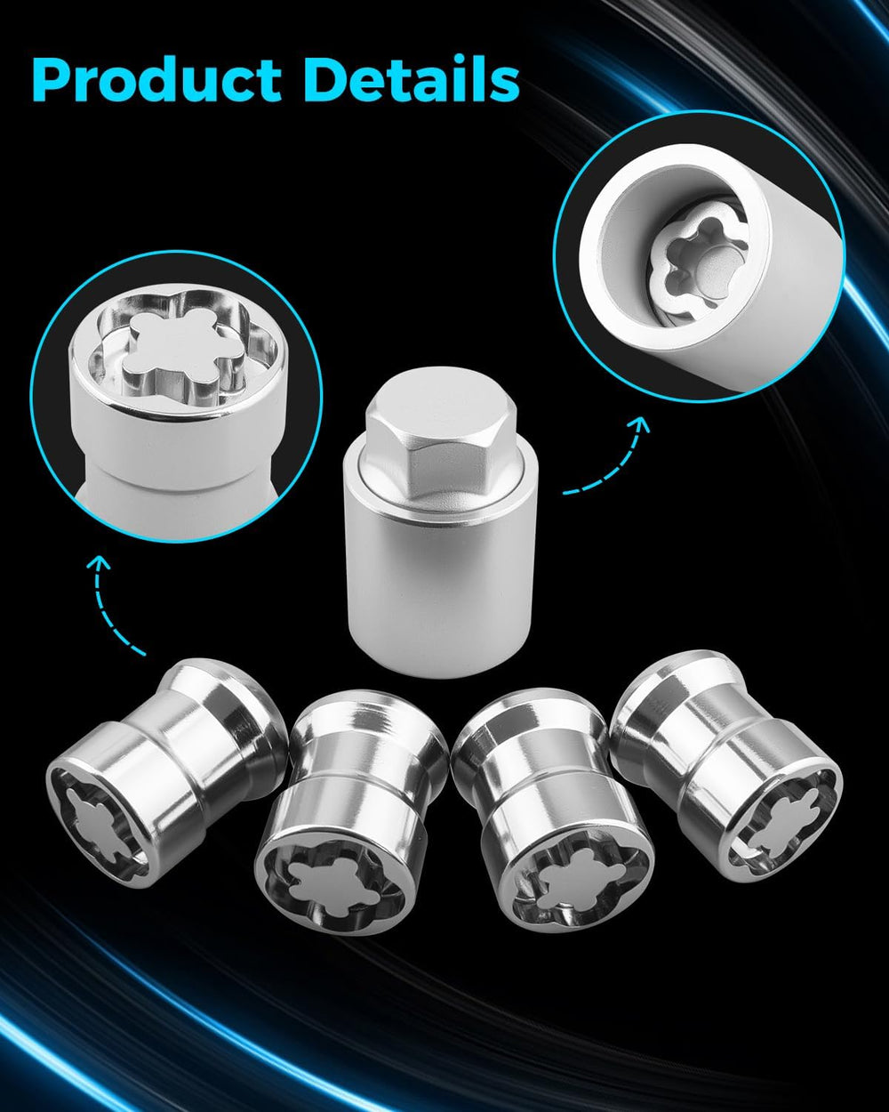 08W42-S6M-201 Exposed Wheel Lock, Chrome โ Fit for ILX 2013, for RDX 2007-201...