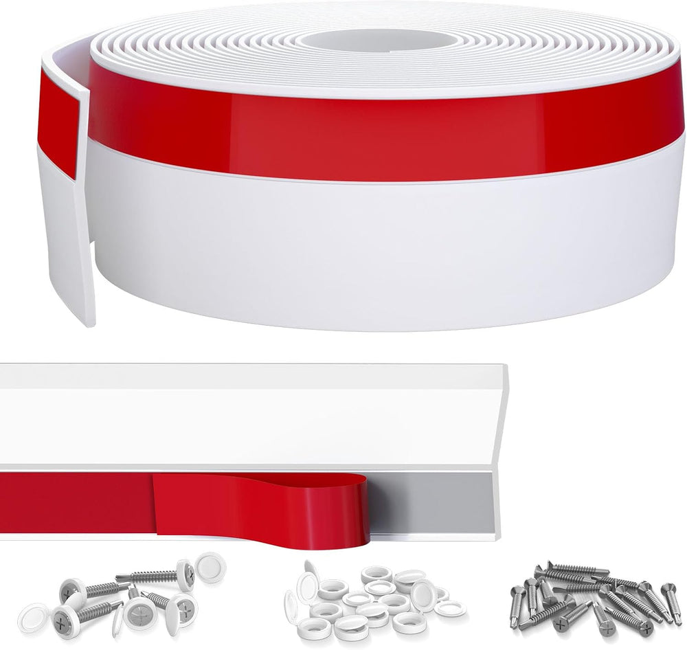 ChinJo Garage Door Seal Top and Sides,Garage Weather Stripping,White,36FT