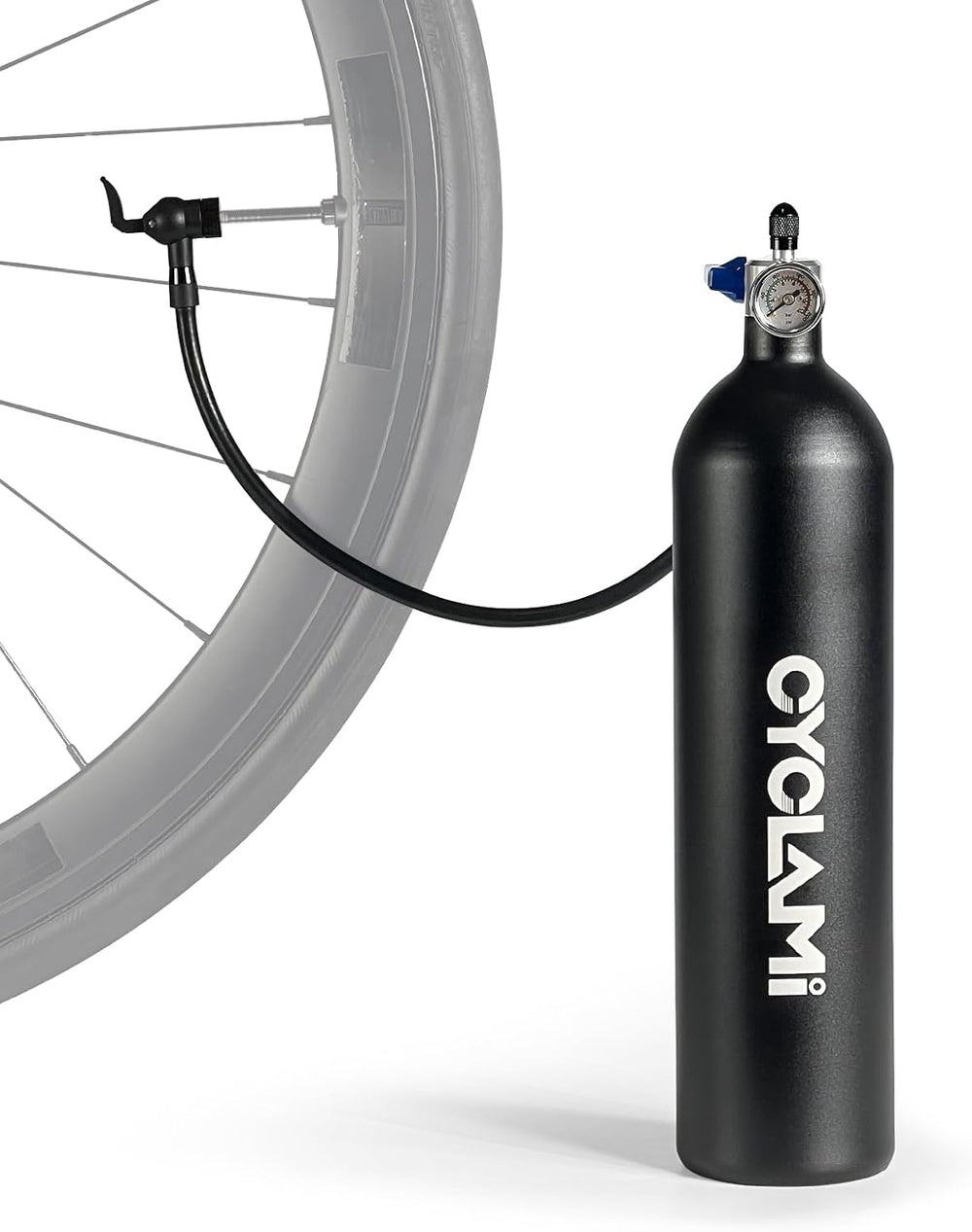 Tubeless Tire Inflator 1.3L with Pressure Gauge - Aluminum Alloy Tubeless Bik...