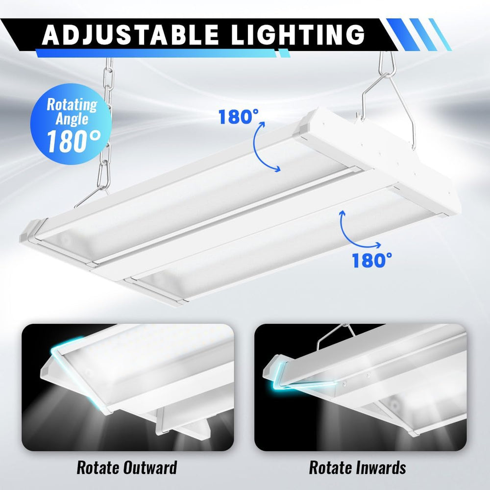 LED Linear High Bay Light 2-Pack, 150W 20250LM 0-10V Dimmable 5000K Daylight,...