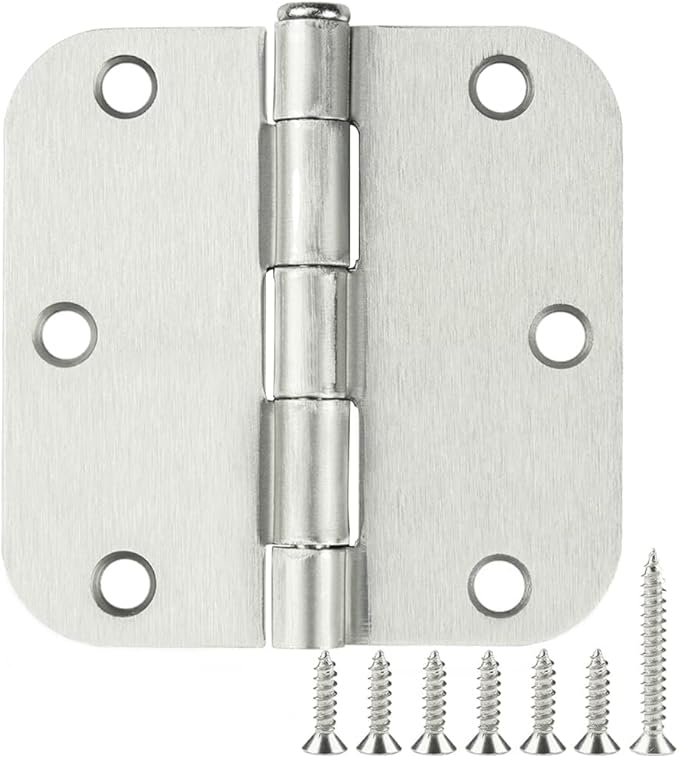 48 Pack Interior Door Hinges Brushed Nickel 3.5 Inch x 3 1/2" Rounded 5/...