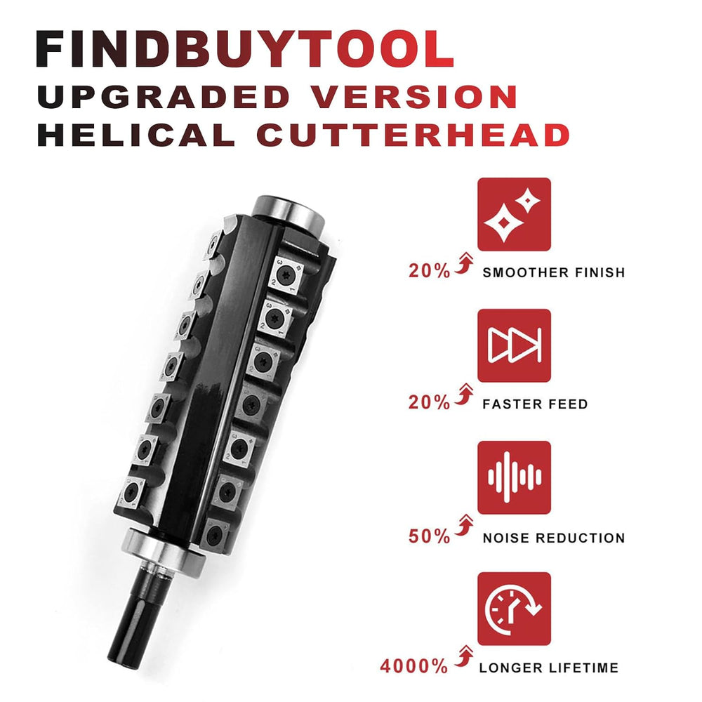 FindBuyTool 6-Inch Helical Cutterhead for Jet 6" Woodworking Tool, Spira...