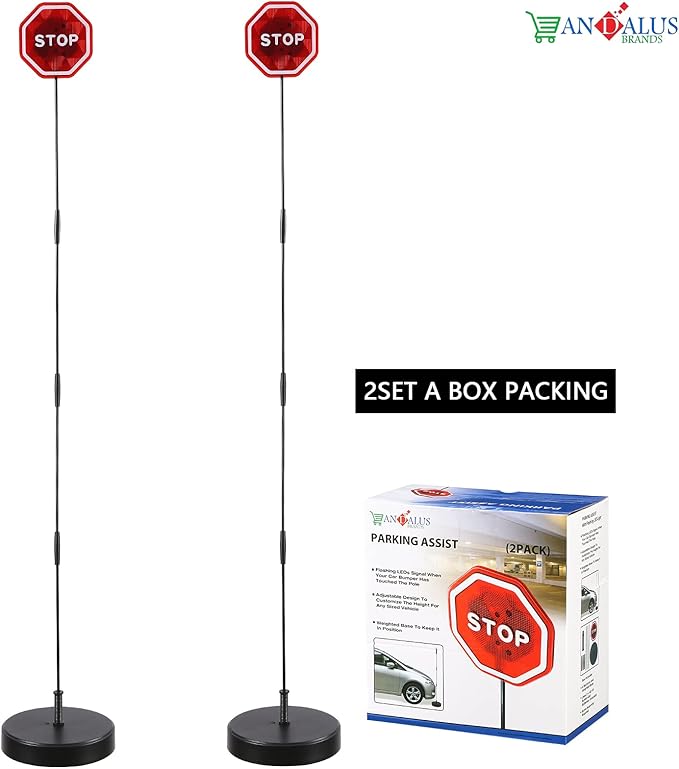 Andalus Brands Flashing LED Stop Sign Garage Parking Assistant System | Bumpe...