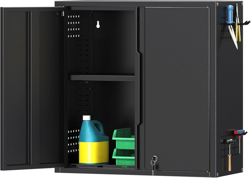 Coolsun 26" H Garage Wall Cabinet with Lockable Doors and Adjustable Shelf