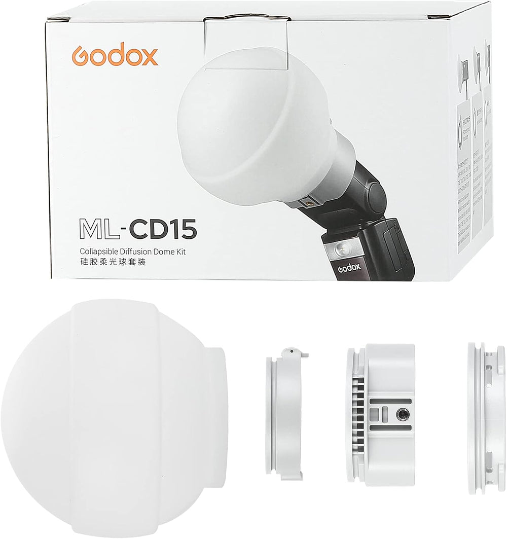 Godox ML-CD15 Diffusion Dome w/3 adapters, Flash Light Diffuser, Fit for Godo...
