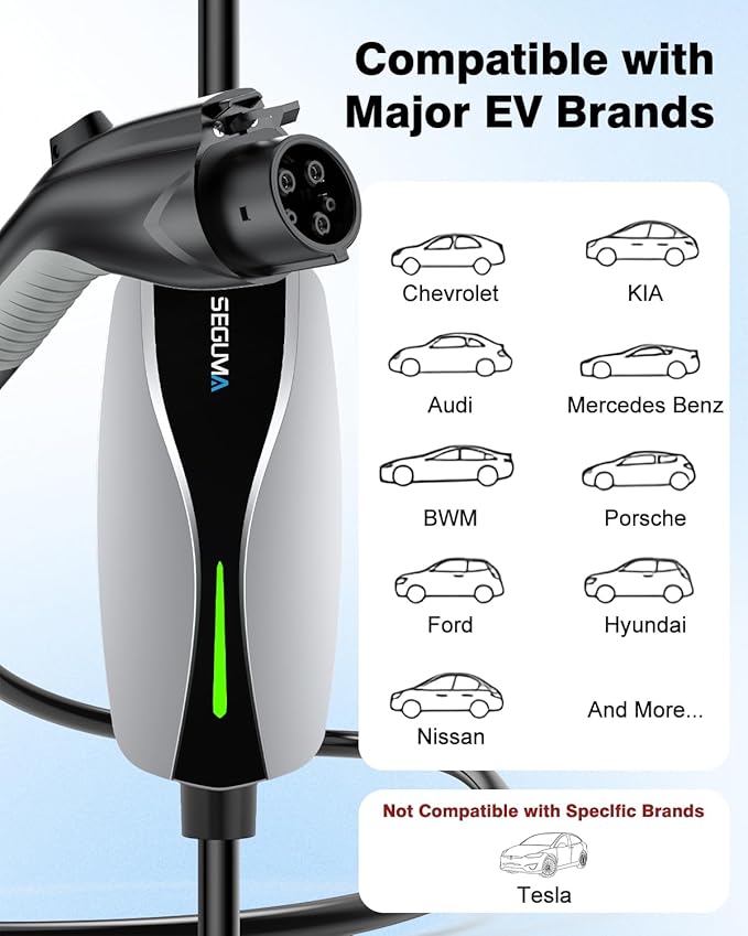 Level 1/2 EV Charger, 16Amp Electric Car Charger 25FT Cable