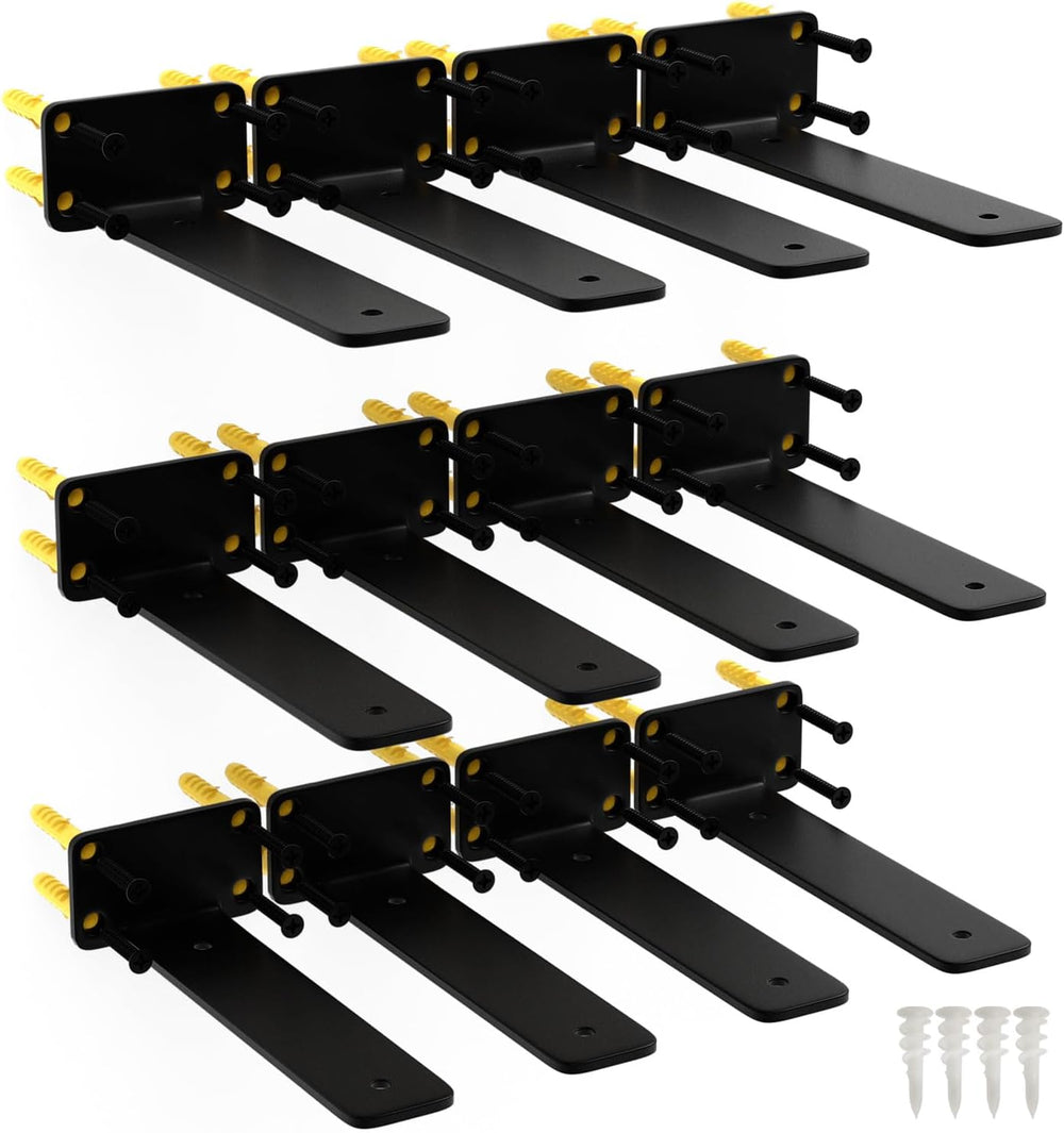 8 Inch Shelf Brackets, 12 Pack Floating Shelf Bracket, 1/5" Thick