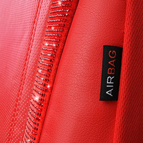 CAR PASS Bling Diamond Car Seat Covers Full Set, Shining Rhinestone Waterproo...