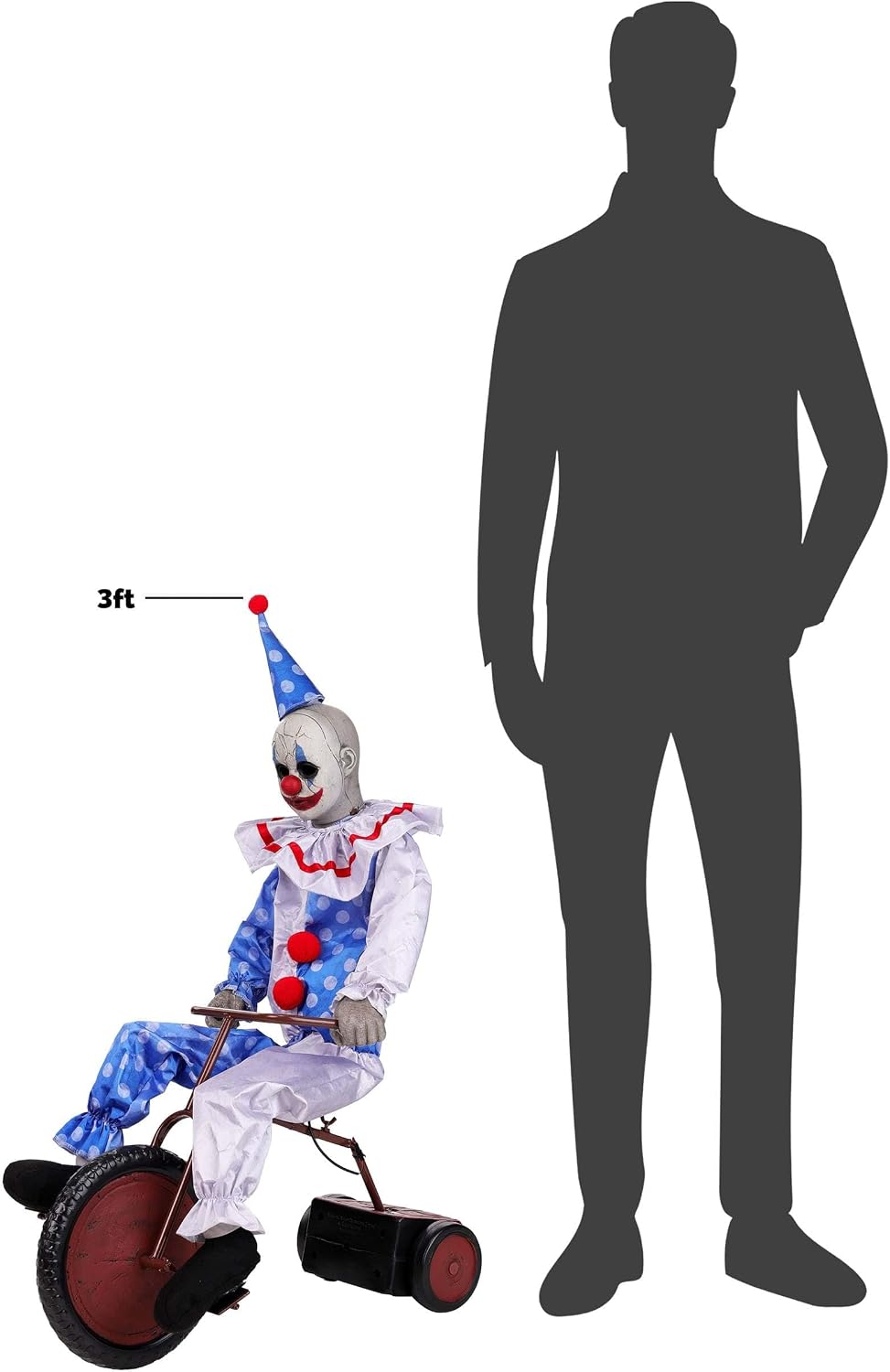 Tricycle Doll Clown Animatronic Halloween Decoration