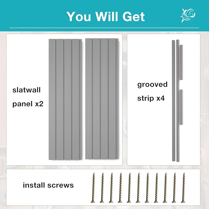 NeatiEase 2 x 4ft Slatwall Panel Wall Storage Systems, Slat Wall Paneling