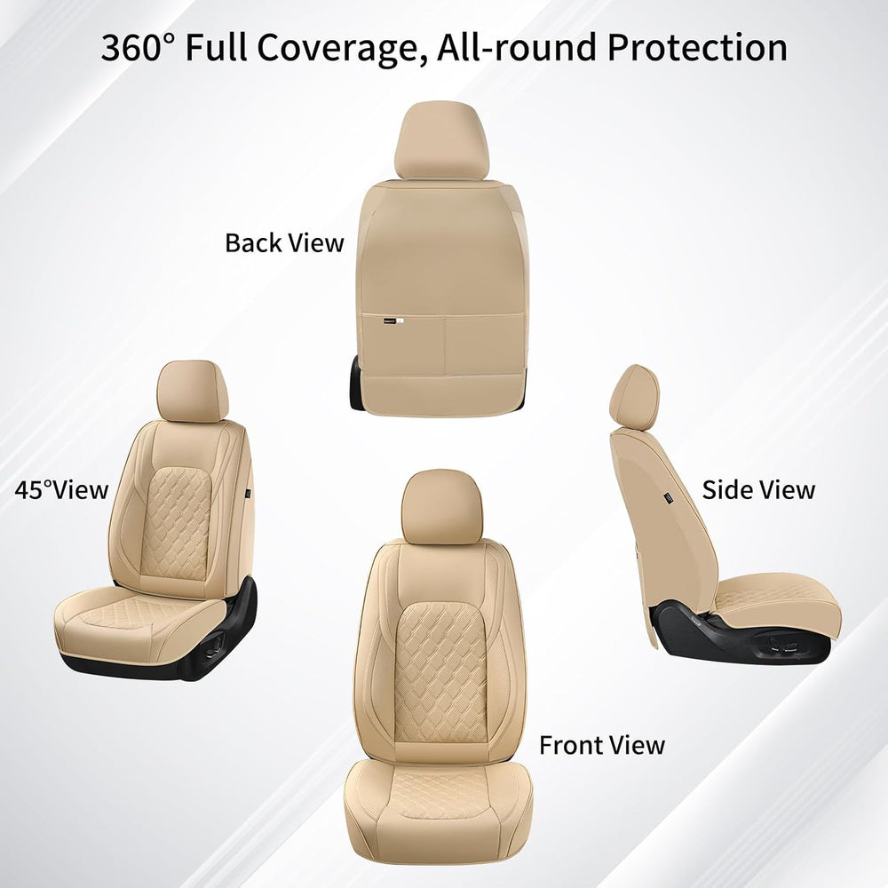 Huidasource F250 Front Seat Covers, 360° Full Coverage Leather Car Seat Prote...