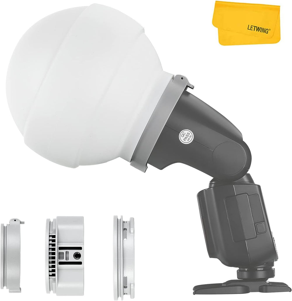 Godox ML-CD15 Diffusion Dome w/3 adapters, Flash Light Diffuser, Fit for Godo...