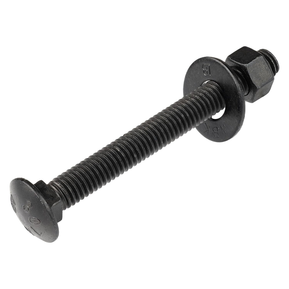 3/8" x 4" (25 Pack) Black Carriage Bolt Kit, Grade 307A, Ceramic Co...